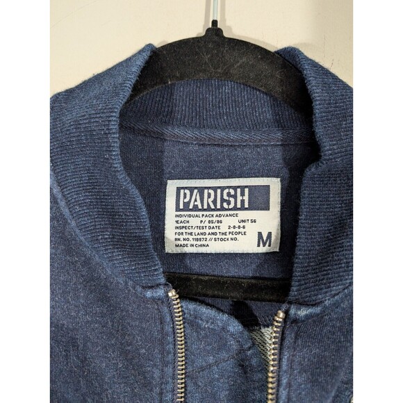 Parish Nation Jacket Men M Blue Bomber Patches PN 0506 Full Zip American Flag - Picture 8 of 11